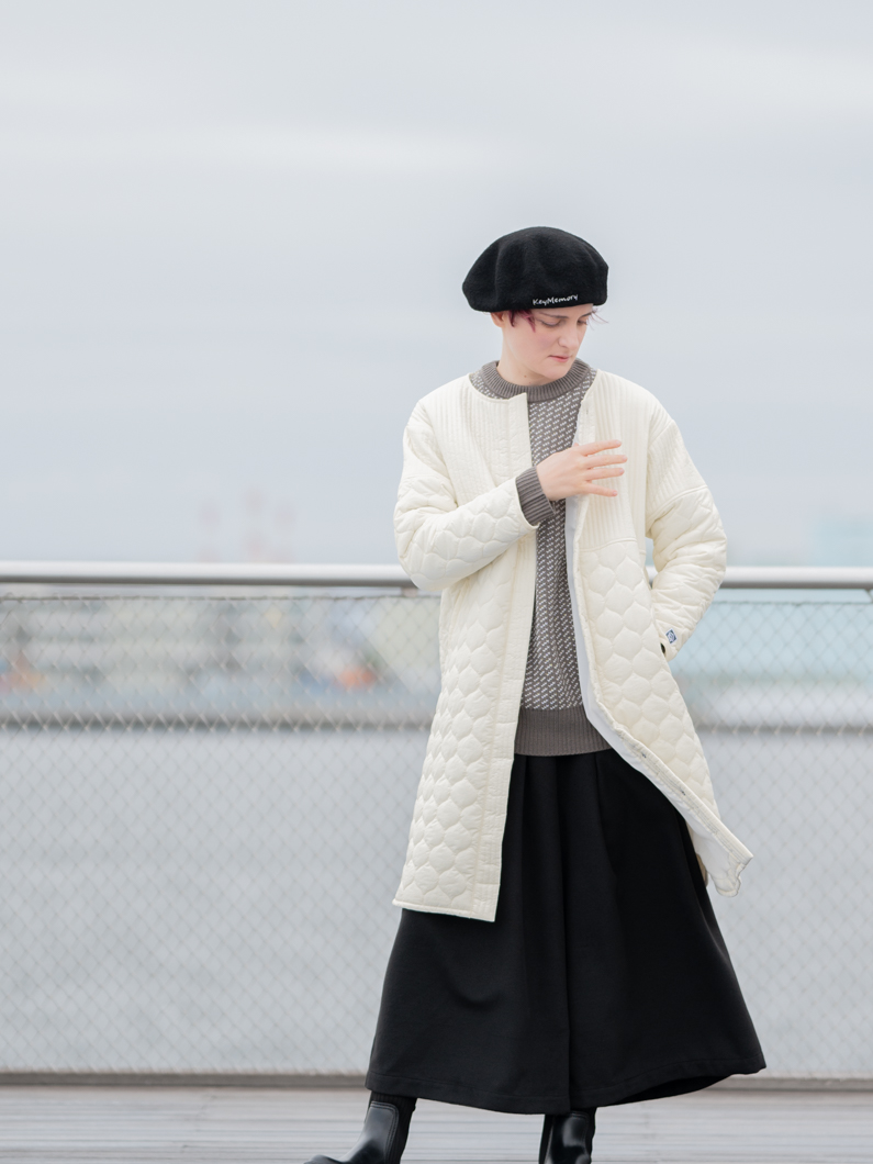 レキップ　キルティング ロングコート 楽天市場】今だけ☆5980円！キルト切替スタンドネックロングコート