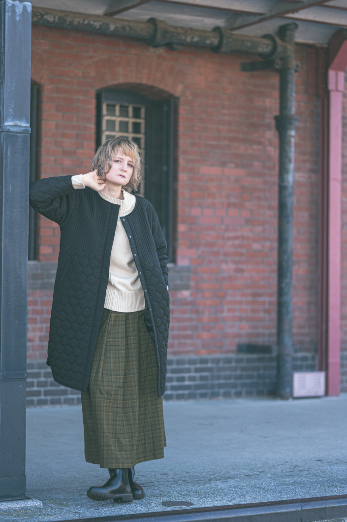 キルティングロングコート BLACK | レディースアウター - KEY MEMORY鎌倉