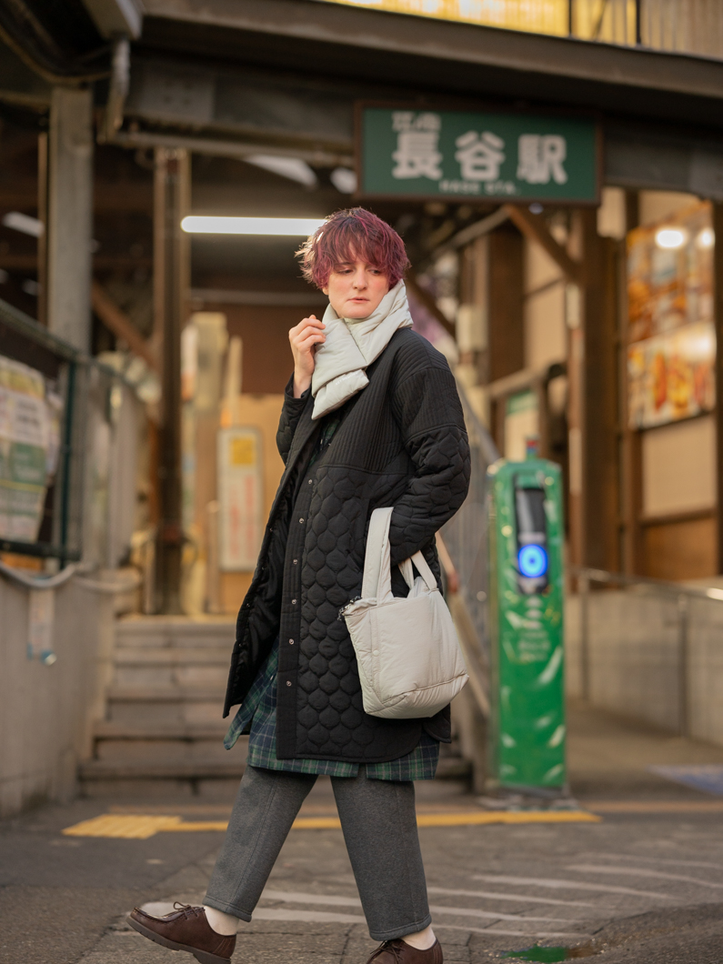 キルティングロングコート BLACK | レディースアウター - KEY MEMORY鎌倉