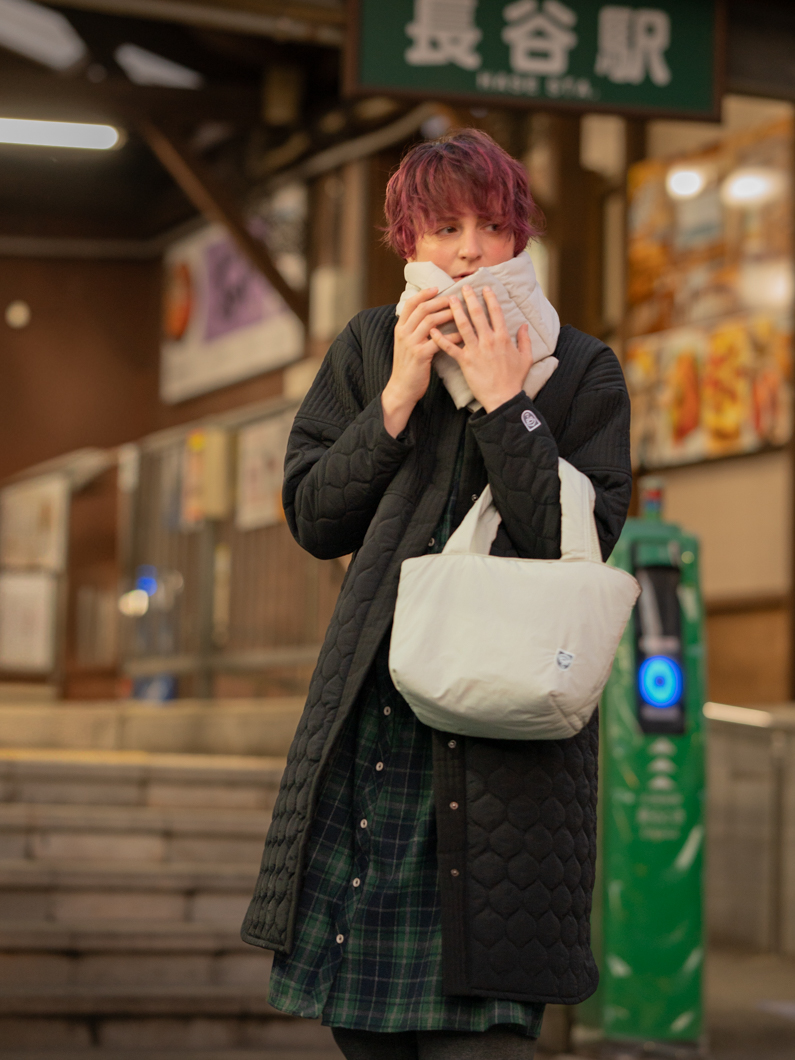 キルティングロングコート BLACK | レディースアウター - KEY MEMORY鎌倉