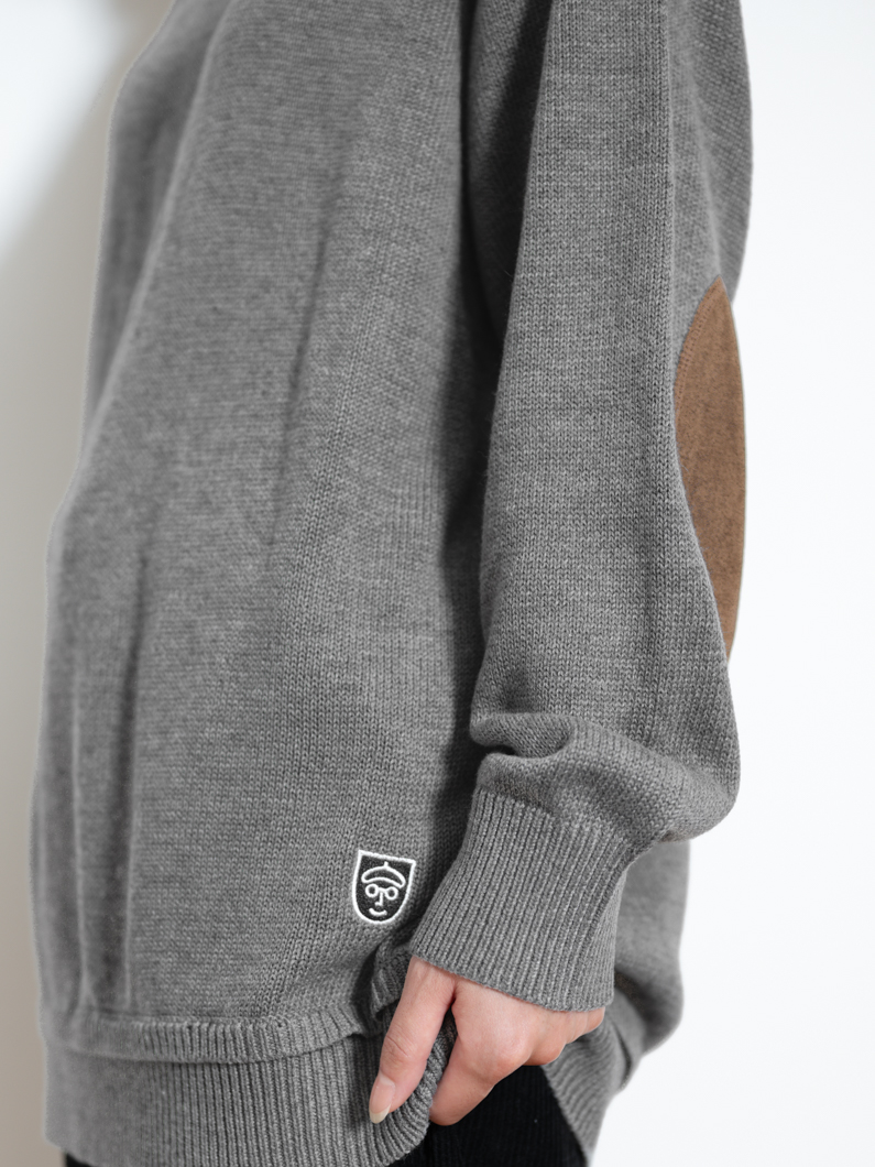 エルボーパッチニット グレー | キーメモリー｜鎌倉ファッションブランド