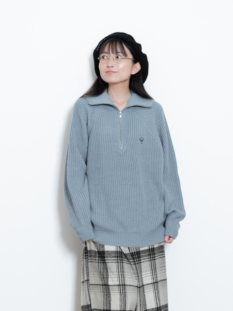 セーラージップニット | ブルーグレー - KEY MEMORY鎌倉ファッション