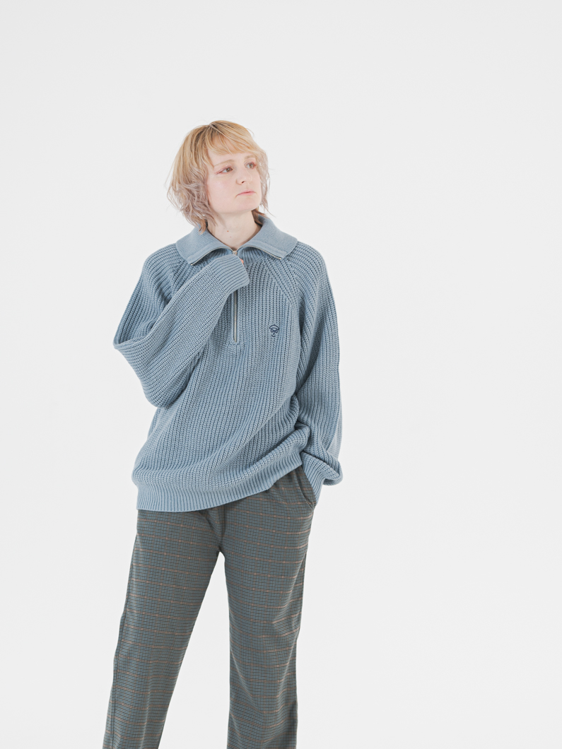 セーラージップニット | ブルーグレー - KEY MEMORY鎌倉ファッション