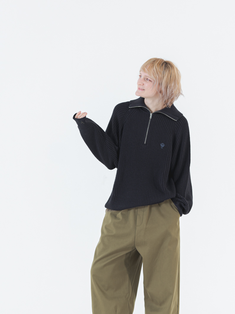 セーラージップニット NAVY | ユニセックスプルオーバー - KEY MEMORY鎌倉