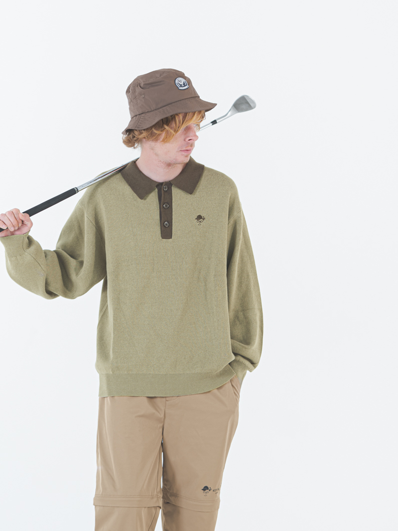ゴルフクレリックニットGREIGE | ゴルフポロシャツ - KEY MEMORY鎌倉