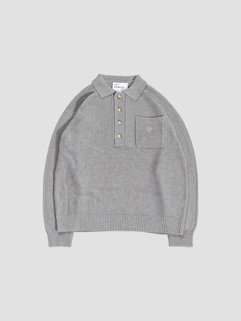 ニットポロシャツ | GRAY - KEY MEMORY Online Shop｜鎌倉ファッション