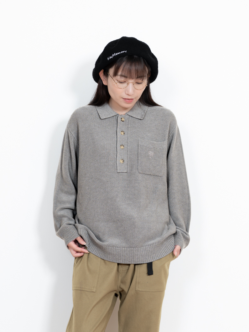 ニットポロシャツ | GRAY - KEY MEMORY Online Shop｜鎌倉ファッション