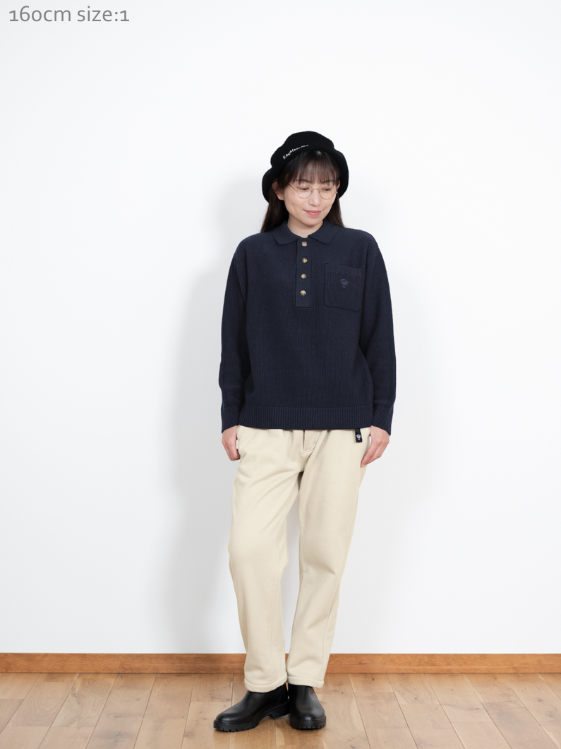 ニットポロシャツ NAVY | ユニセックスポロ - KEY MEMORY鎌倉