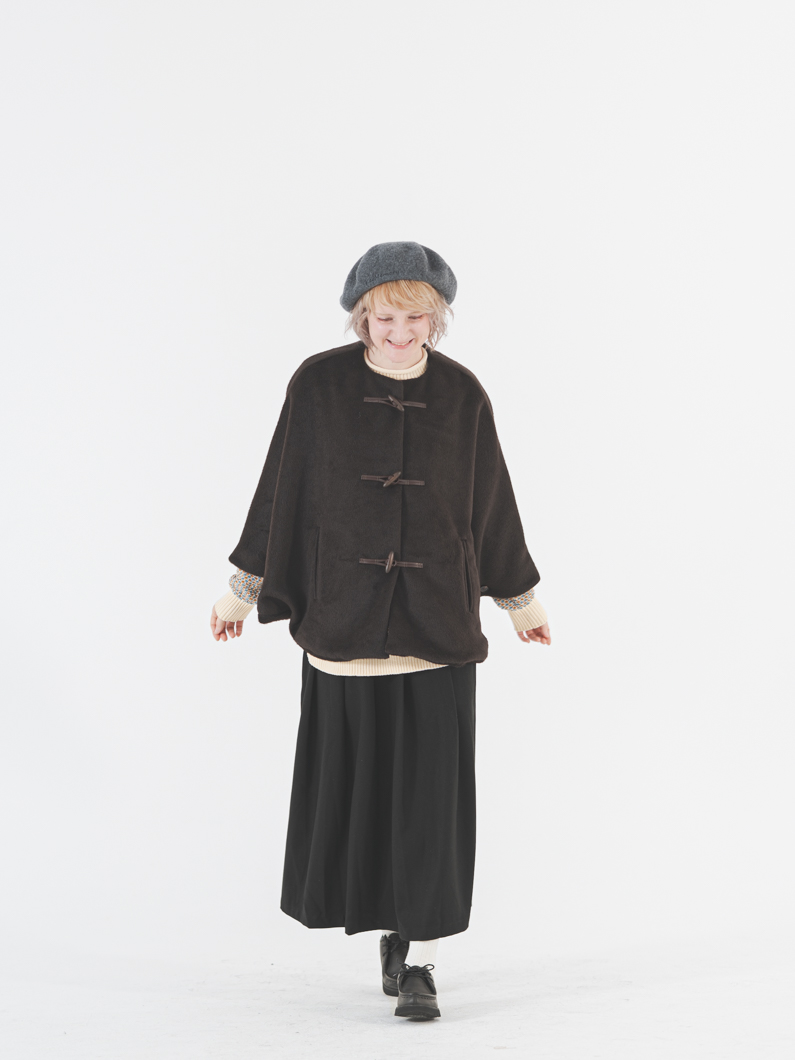 ポンチョコート BROWN | KEY MEMORY 鎌倉ファッションブランド