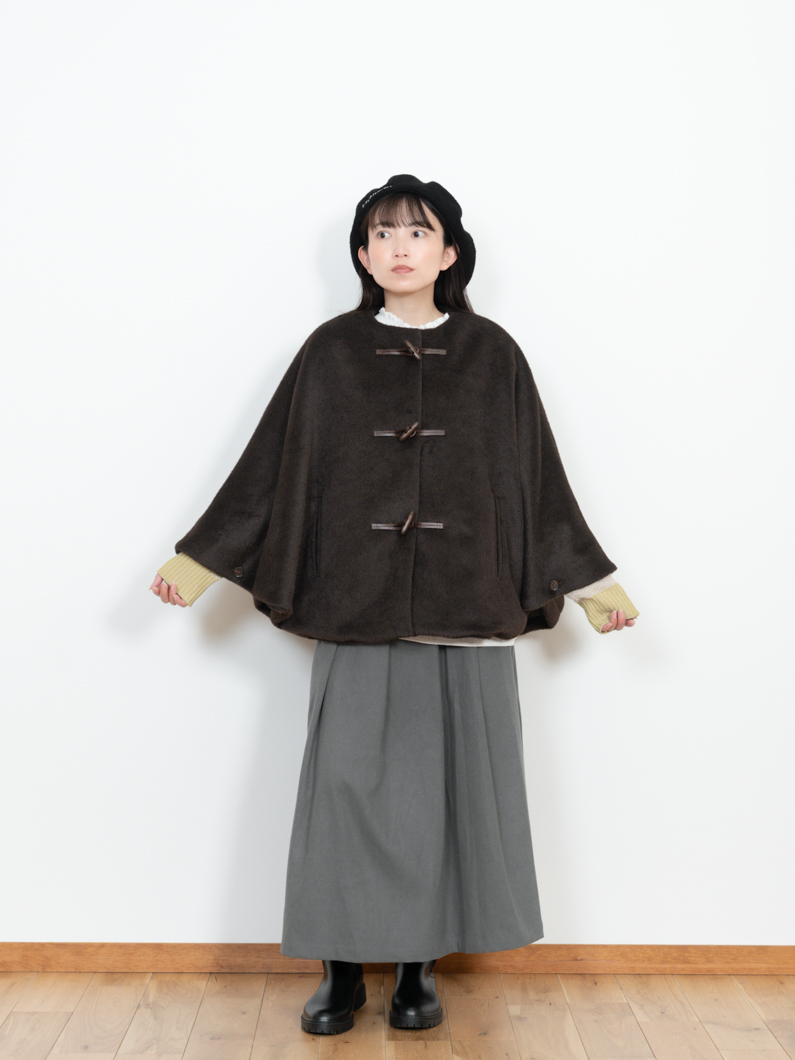 ポンチョコート BROWN | KEY MEMORY 鎌倉ファッションブランド