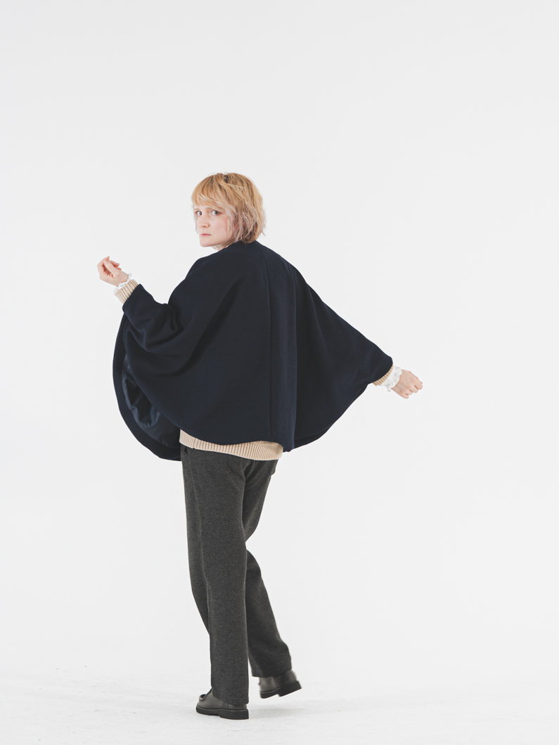 ポンチョコート NAVY | KEYMEMORY鎌倉ファッションブランド
