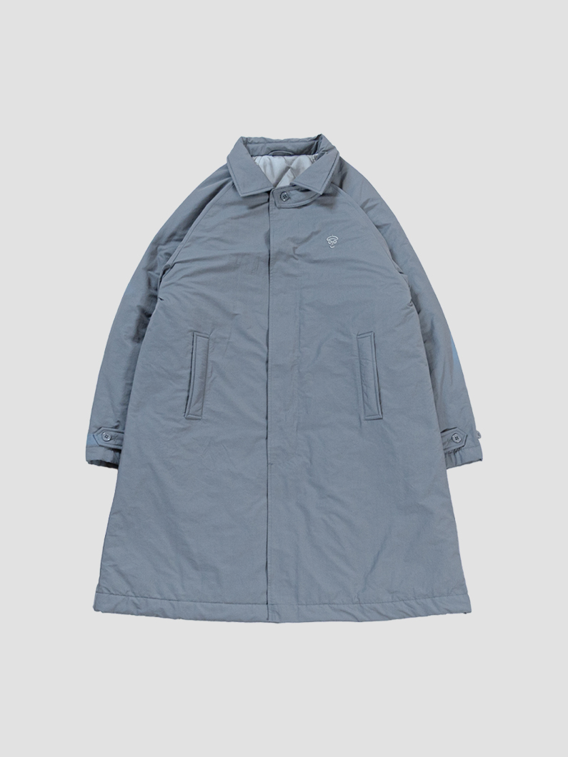 中綿ステンカラーコート | ブルーグレー キーメモリー鎌倉ファッション