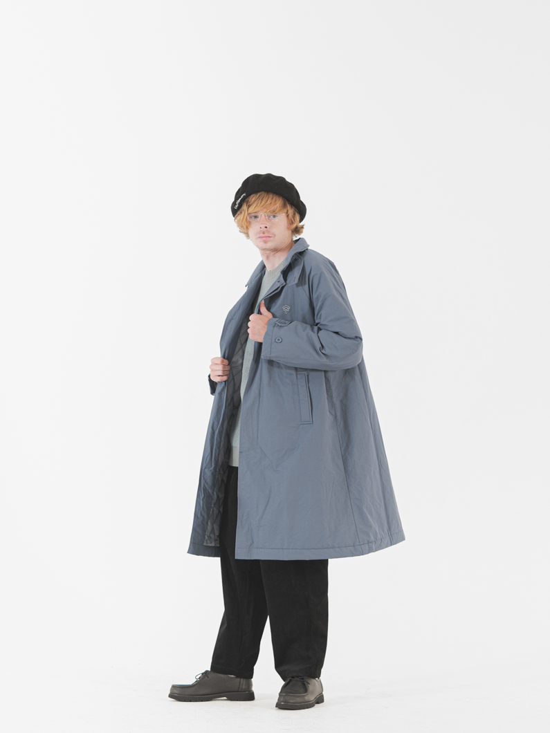 中綿ステンカラーコート | ブルーグレー キーメモリー鎌倉ファッション