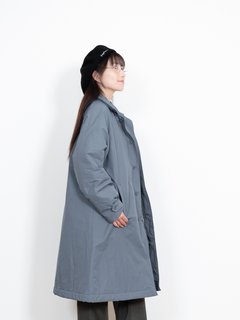 中綿ステンカラーコート | ブルーグレー キーメモリー鎌倉ファッション