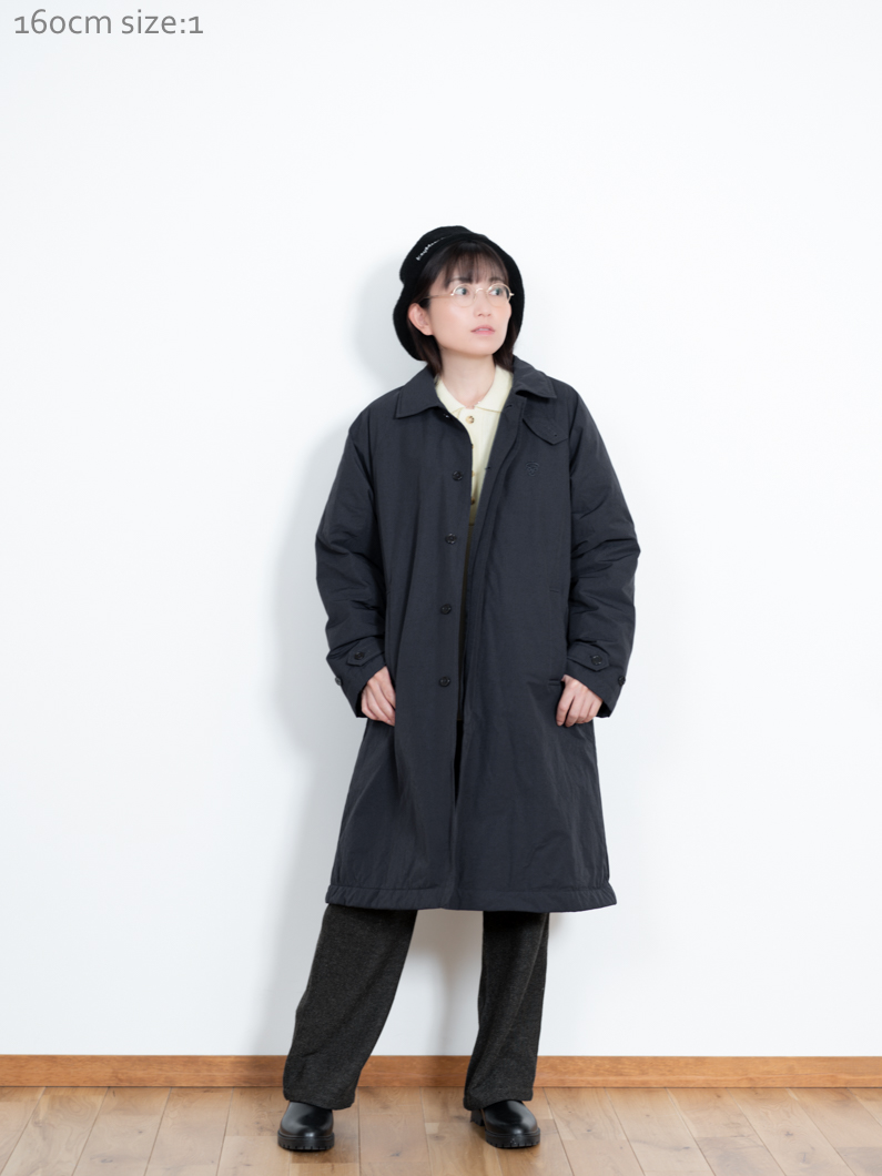 中綿ステンカラーロングコート | ネイビー - KEY MEMORY 鎌倉