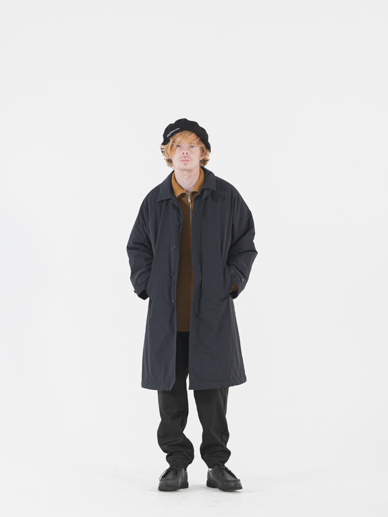 中綿ステンカラーロングコート | ネイビー - KEY MEMORY 鎌倉