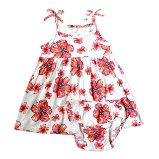 Hibiscus Infant Dress+Bloomers（ハイビスカス柄 インファントドレス＋ブルマー）