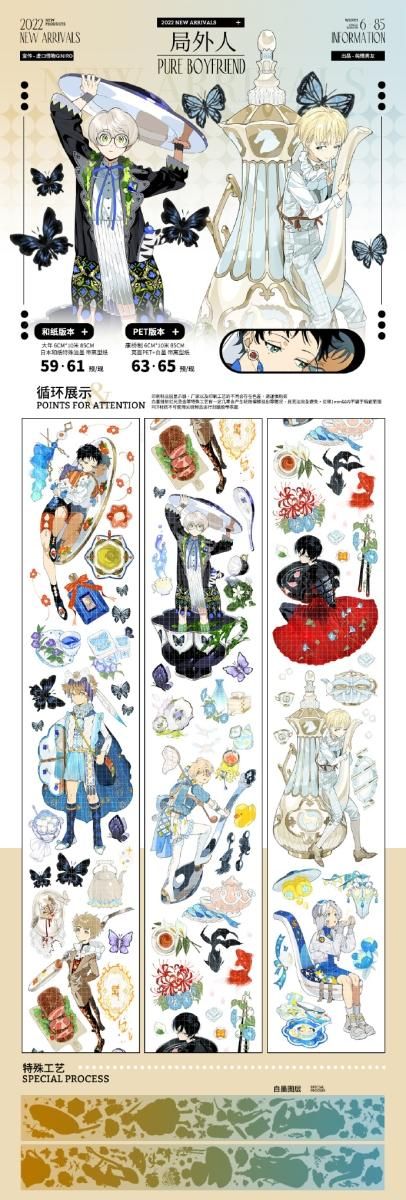 J1001＃随夏见悠(PET)Wines切り売り海外人物マステ男の子