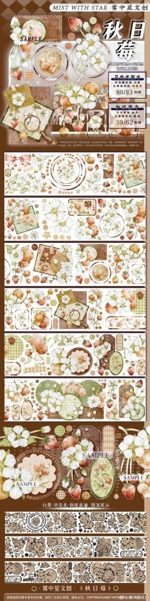 ⑤♡海外マステ♡ 雾中星文创 さん 秋金星（贝壳光） マスキング