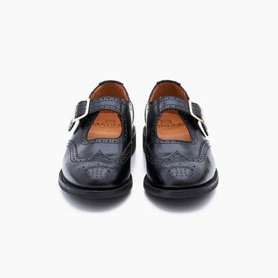 SANDERS Punched Sandal GB 5 ブラック SANDERS2265B FEMALE PUNCHED SANDAL（BLACK） - The