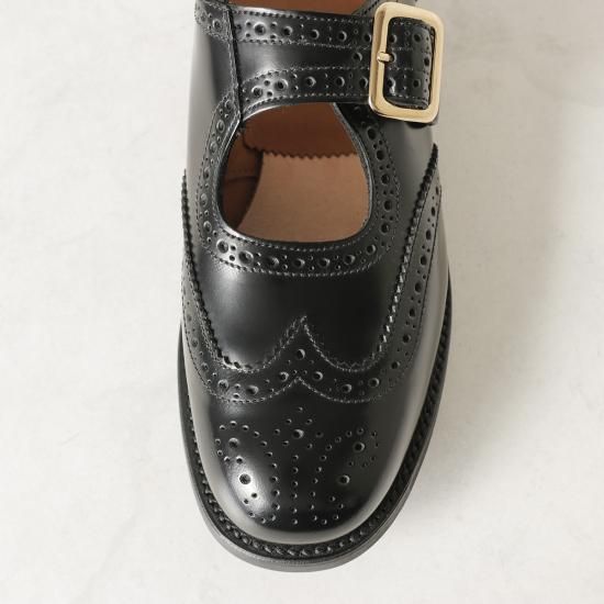 SANDERS Punched Sandal GB 5 ブラック SANDERS Female Punched Sandal BLACK サンダース