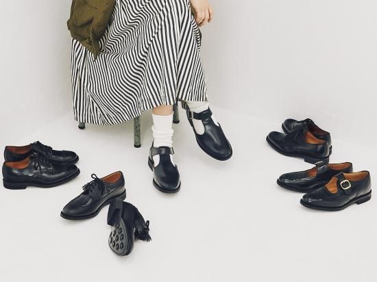 SANDERS Punched Sandal GB 5 ブラック SANDERS Female Punched Sandal BLACK サンダース