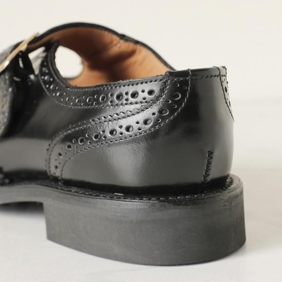 SANDERS Punched Sandal GB 5 ブラック SANDERS Female Punched Sandal BLACK サンダース