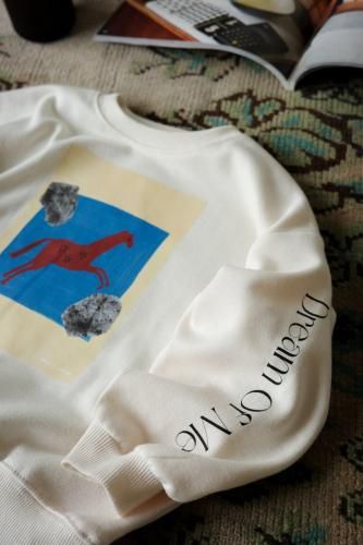 [ original ] Horse in a dream tops ɤ (ivory)