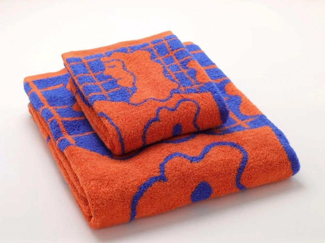 2100.BUNCH OF FLOWERS フェイスタオル norahi x WATANABE PILE (blue 2100.BUNCH OF FLOWERS フェイスタオル norahi x WATANABE PILE (blue