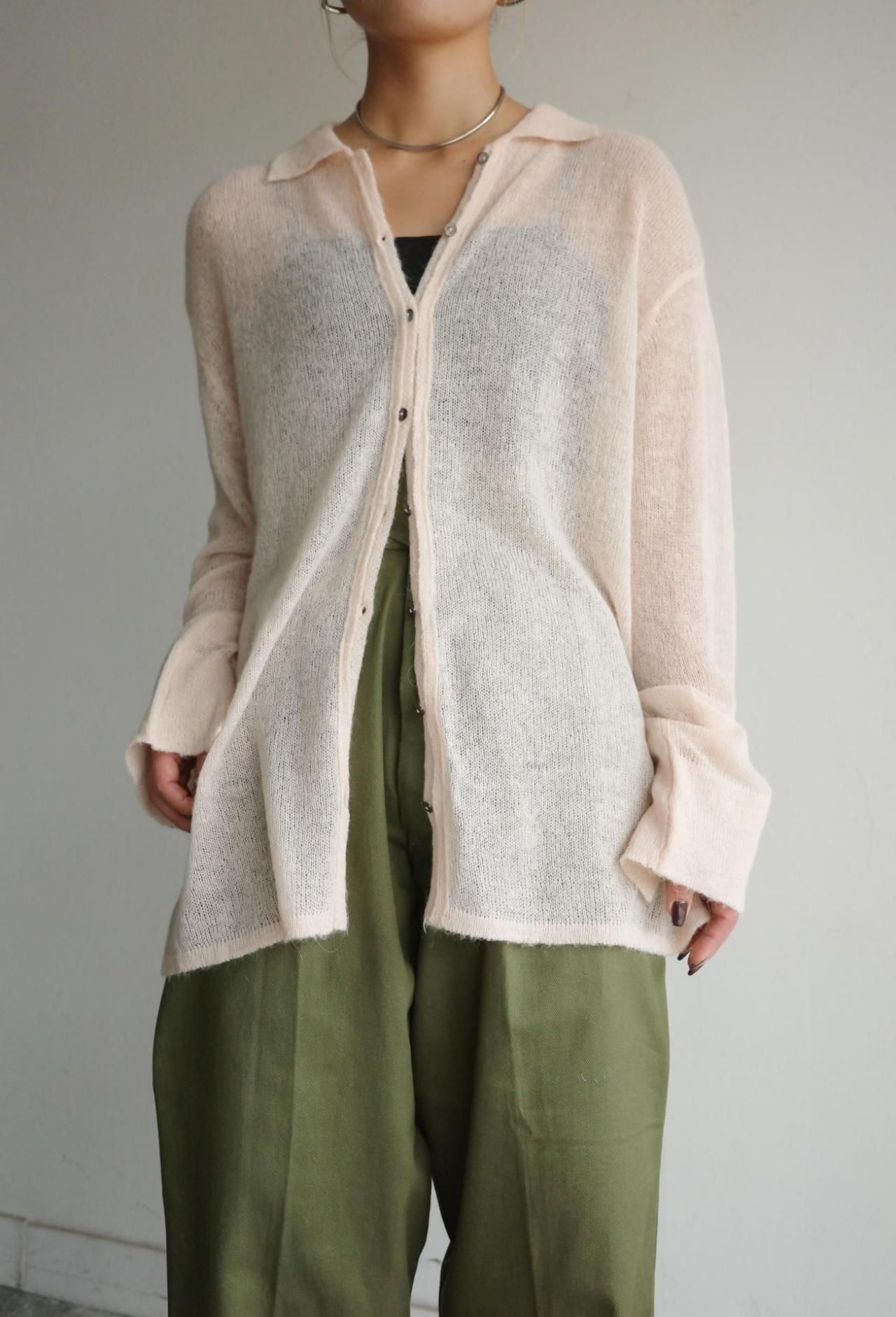NKNIT ンニット アルパカシアーニット　スカート　♡グレー 透かし編みニットスカート（スカート）｜antiqua（アンティカ