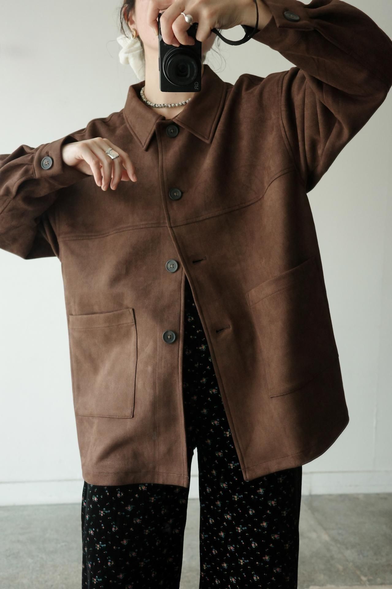 （値下げ中）ブラウン スエード シャツ　送料込み WEB限定》【2025FW 新作】フェイクスエードシャツ（シャツ