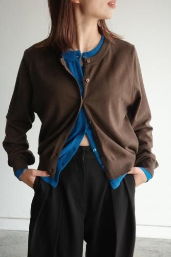 <img class='new_mark_img1' src='https://img.shop-pro.jp/img/new/icons14.gif' style='border:none;display:inline;margin:0px;padding:0px;width:auto;' />2319.レイヤードライク 配色カーディガン(brown)