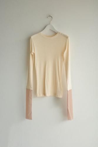 <img class='new_mark_img1' src='https://img.shop-pro.jp/img/new/icons14.gif' style='border:none;display:inline;margin:0px;padding:0px;width:auto;' />2333.シアーカフ ロングスリーブT(cream yellow)