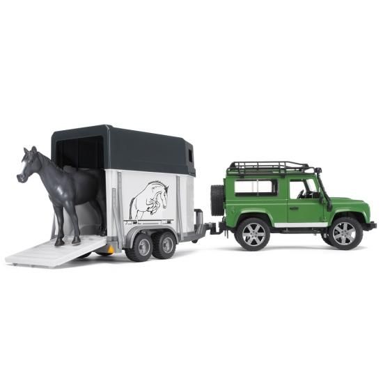 Land Rover Def.ワゴン＆馬牽引トレーラー | ブルーダー（bruder