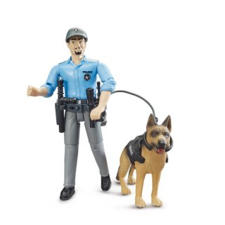 白人警察官＆警察犬