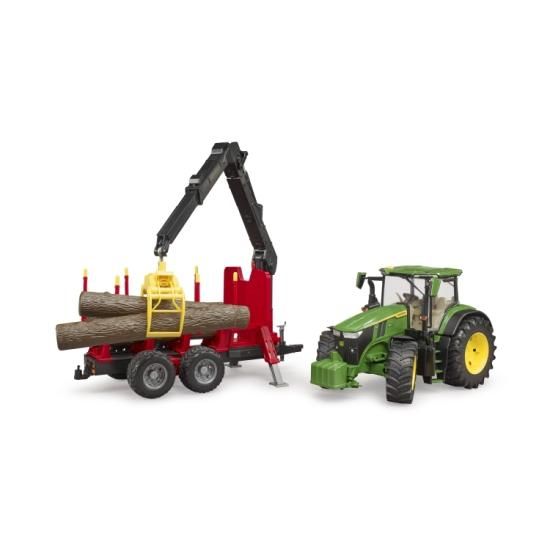 JD 7R 350トラクター＆森林トレーラー（丸太4本付き
