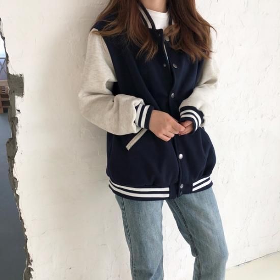 スタジャン 学生さん スポーティな可愛いさがでるブルゾン 韓国セレクトショップ通販レディースmarron マロン スタジャン 学生さん スポーティな可愛いさがでるブルゾン 韓国セレクトショップ通販レディースmarron マロン