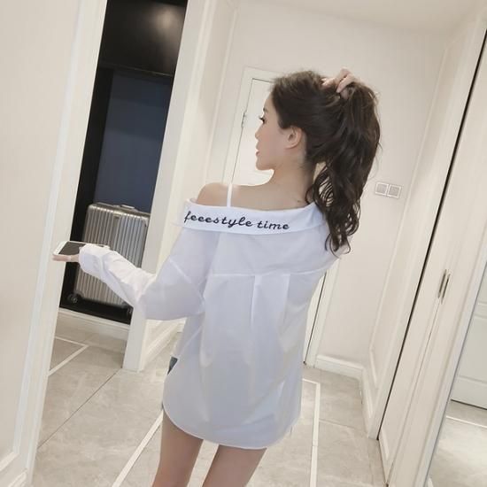 トップス ワンショルダーで後ろ姿がカッコいいブラウス 韓国セレクトショップ通販レディースmarron マロン