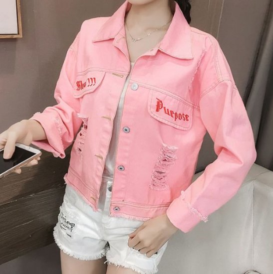 デニムジャケット ピンクが韓国ファッションの可愛い過ぎるGジャン