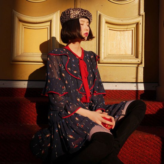 ワンピース レトロガーリーのおもむきある韓国ファッション 韓国 ワンピース ドレス 通販レディースmarron マロン