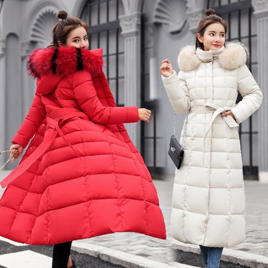 ダウンコート アウター　ファーボアもこもこの超ロングな防寒ダウンコート|韓国 ワンピース ドレス 通販レディースMarron(マロン)