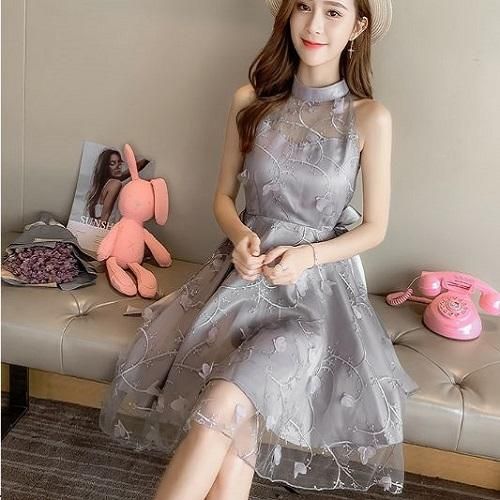 ワンピース 韓国ドレス 胸元シースルーがとっても可愛いお姫様プリンセスドレス 韓国 ワンピース ドレス 通販レディースmarron マロン