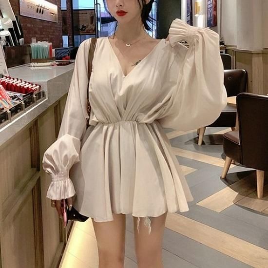 韓国ワンピース とっても可愛い大人のチュニックワンピース パンツと合わせてもok 韓国 ワンピース ドレス 通販レディースmarron マロン