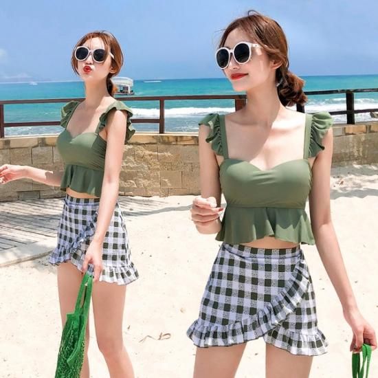 韓国水着 ビスチェビキニとアシンメトリースカートな可愛いフリルセット 韓国 ワンピース ドレス 通販レディースmarron マロン 韓国水着 ビスチェビキニとアシンメトリースカートな可愛いフリルセット 韓国 ワンピース ドレス 通販レディースmarron マロン