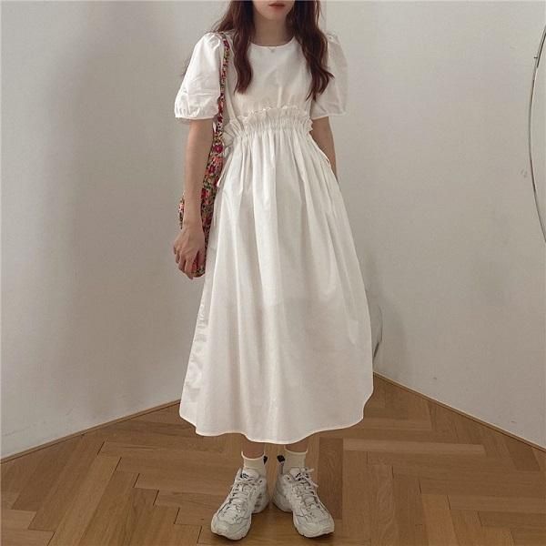 ワンピース ぽわんとしたお袖がcuteな可愛いロング丈ワンピース 韓国 ワンピース ドレス 通販レディースmarron マロン ワンピース ぽわんとしたお袖がcuteな可愛いロング丈ワンピース 韓国 ワンピース ドレス 通販レディースmarron マロン