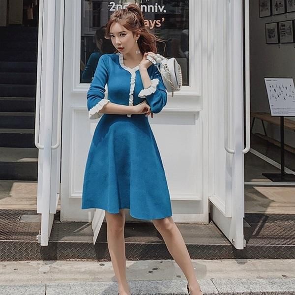 【韓国ファッション】 フェミニン フリルワンピース fit=scale-down,w=1200