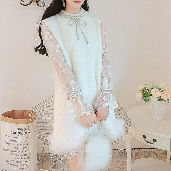 ワンピース 冬のデートにおススメ 裾のファーが可愛いミニ丈ワンピース 韓国 ワンピース ドレス 通販レディースmarron マロン ワンピース 冬のデートにおススメ 裾のファーが可愛いミニ丈ワンピース 韓国 ワンピース ドレス 通販レディースmarron マロン