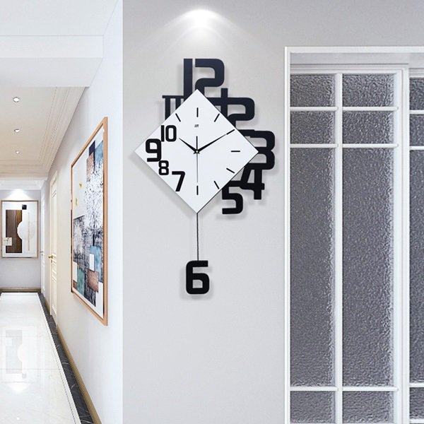掛け時計 数字デザインがおしゃれな可愛い壁掛け振り子時計 韓国 ワンピース ドレス 通販レディースmarron マロン