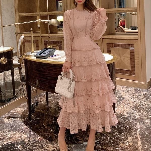 ロング丈 半袖 パーティー ワンピース レース ティアード 韓国 楽天市場】お呼ばれドレス 結婚式 お呼ばれワンピース