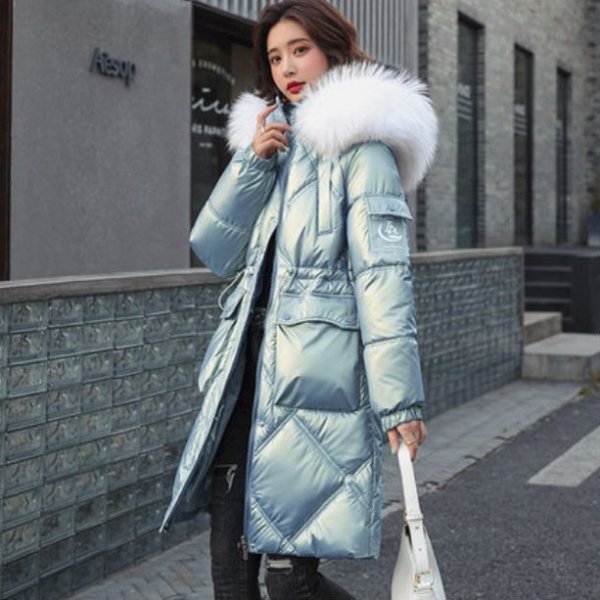 アウター 光沢感あるファーフード付きの可愛い韓国ダウンコート|韓国 ワンピース ドレス 通販レディースMarron(マロン)
